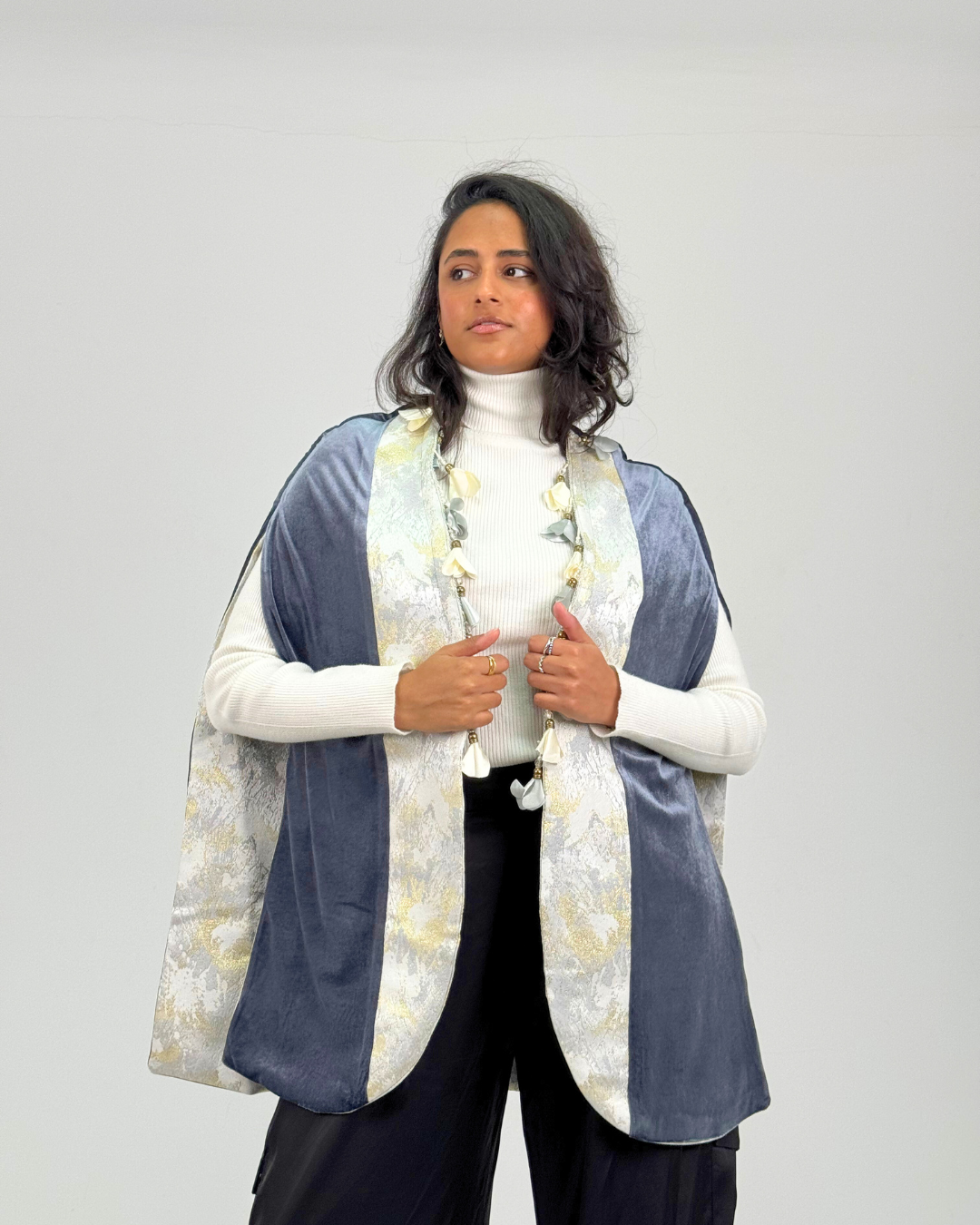 Double Face Tassel Cape