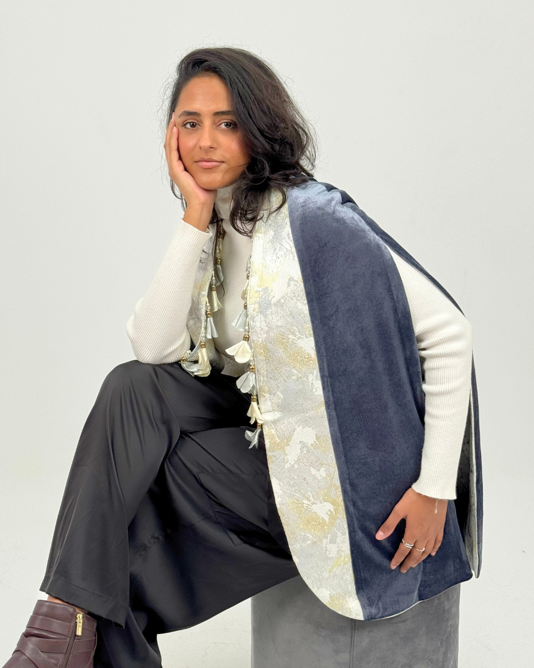 Double Face Tassel Cape