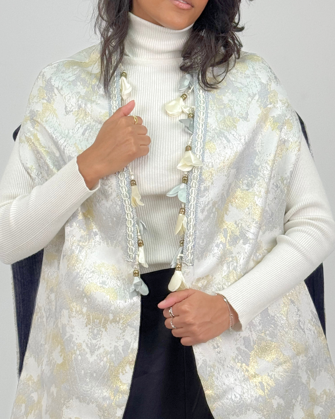 Double Face Tassel Cape