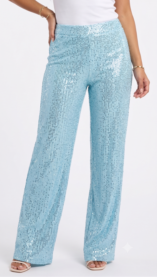Sequin Pants turquoise