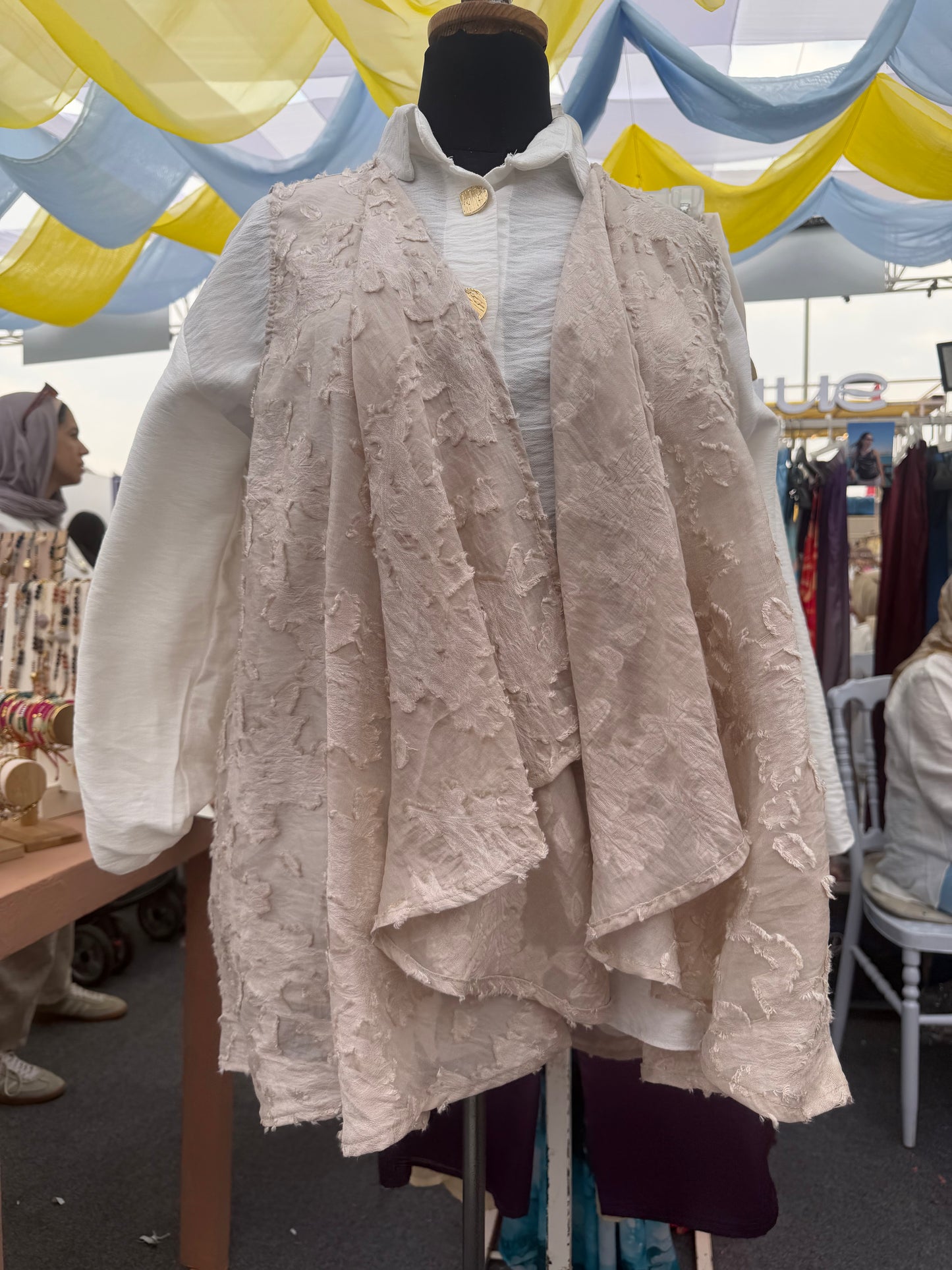 Beige Linen Vest