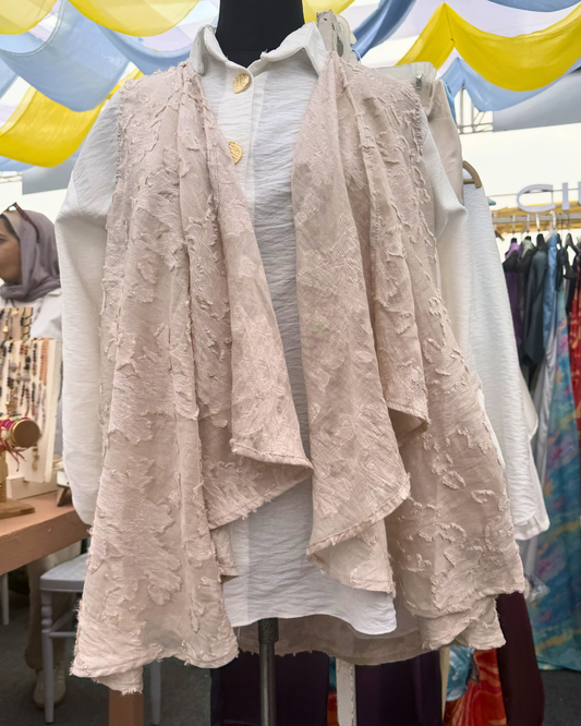 Beige Linen Vest